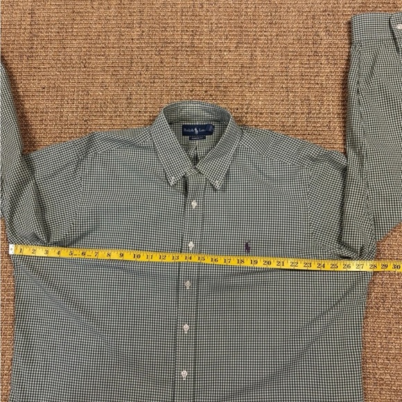 RALPH LAUREN CLASSIC FIT MENS GREEN WHITE GINGHAM PLAID BUTTON DOWN SHIRT SZ XXL - Picture 8 of 8